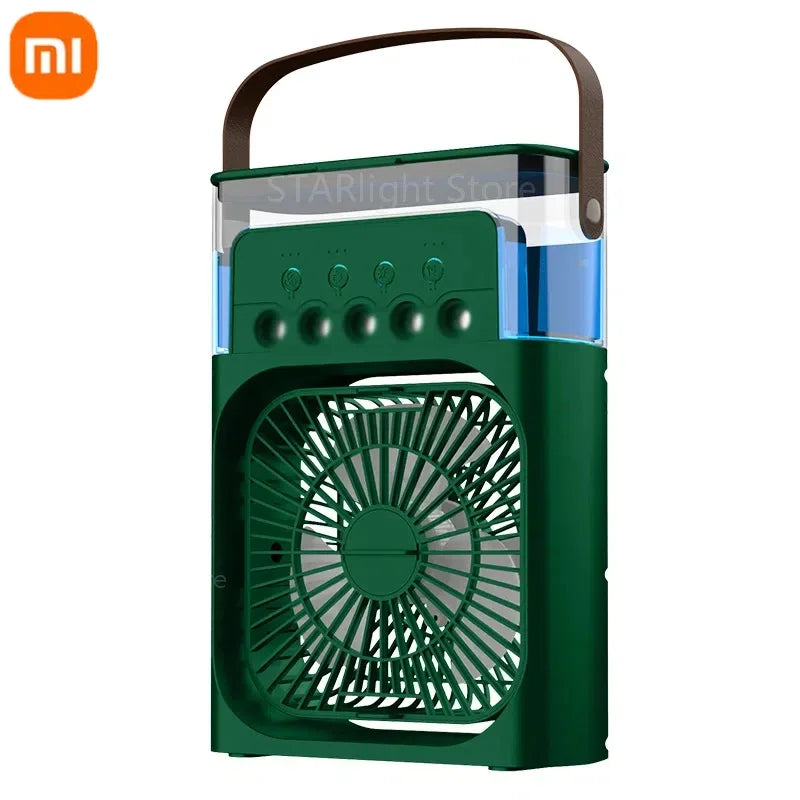 Xiaomi Portable Fan 3 in1 Humidifier Air Adjustment LED Light Household USB Chargeable Air Conditioner Office Moisturizing Fan
